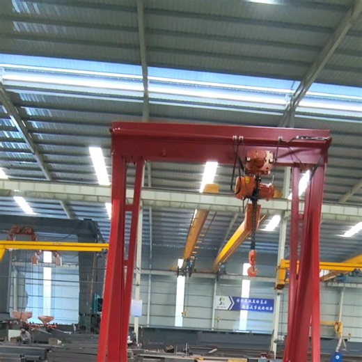 Portable Mobile Gantry Crane with Manual Hoist 4.6 Ton Capacity for Construction Compact Workshops and Warehouses