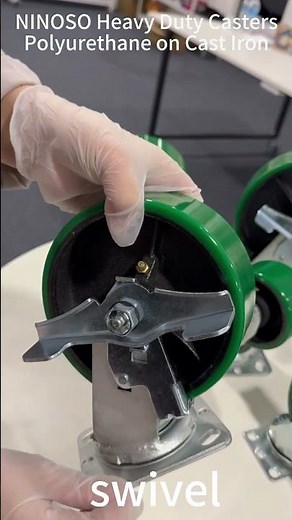 NINOSO Heavy Duty Polyurethane on Cast Iron Caster Wheels - Green