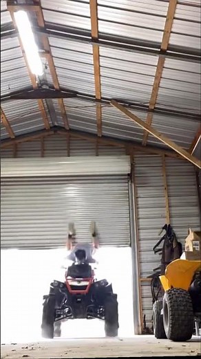 ATV vs Garage Door: THE DOOR WON! 🤯 #atv #fails #quadbike