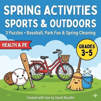Spring Crosswords Puzzle With Word Bank Sports, Cleaning & Outdoor Fun