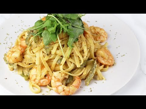 Romige pasta met scampi roomsaus