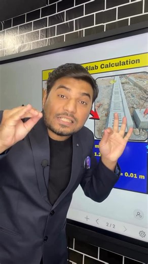 Yahya Kaludi | Civil By Yahya Sir on Instagram: "✅ Precast Drain Slab Calculation ◾Drain Length (L) = 150 m ◾Each Slab Length (l) = 1.2 m ◾Slab Width (b) = 0.6 m ◾Gap Between Slabs (g) = 10 mm = 0.01 m ◾Wastage Allowance (W%) = 5% 📌Effective Length Per Slab Le​ = l + g = 1.2m + 0.01m = 1.21m 📌Effective Length Per Slab Le​ = l + g = 1.2m + 0.01m = 1.21m 📌Calculate Number of Slabs (Before Wastage) N = L / Le = 150 / 1.21 =123.96 ≈124 Slabs 📌Add 5% Wastage Nt = 124 ⨯ (1+5/100 ) =124 ⨯ 1.05 = 13