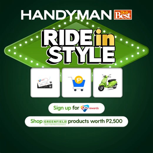 Turn heads with a sleek new ride and get a chance to win a Vespa Primavera when you join Handyman’s Ride in Style Raffle Promo!​ Promo runs until to June 30, 2025.​ 📌 Check the link for full mechanics:https://tinyurl.com/RideInStyleMechanics | Handyman