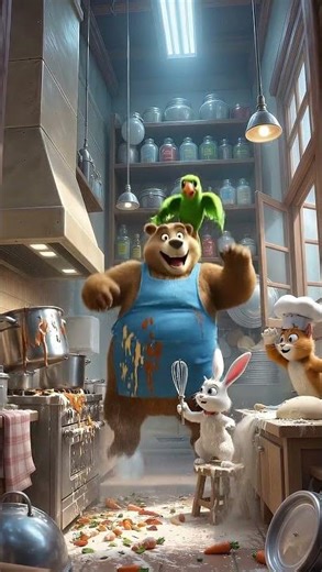 This Kitchen Disaster is HILARIOUS 😂 #ChefBear #ComedyBites