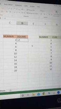 How to find Square and cube formula in excel sheet #foryou #office #excel