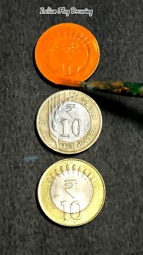 🪙 10₹ Coin Art 🇮🇳 | Indian Flag Tricolour Coin Art #shorts #trending #viral #coinart