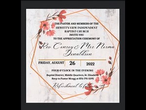 Honouring Rev Conroy and Mrs Norma Donaldson for the many years of Service