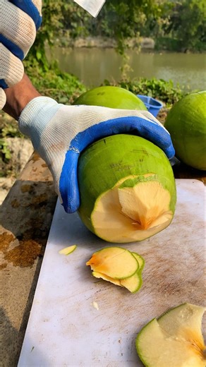 🥥🔥 Basic coconut, unreal cutting skill!….🔪#shorts #skills #cuttingskills #woodworking #feed