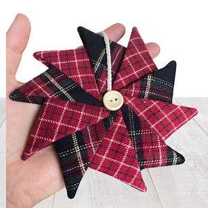 Memory Christmas Ornament Prairie Point Star Handmade From a Loved One’s Clothes - Etsy