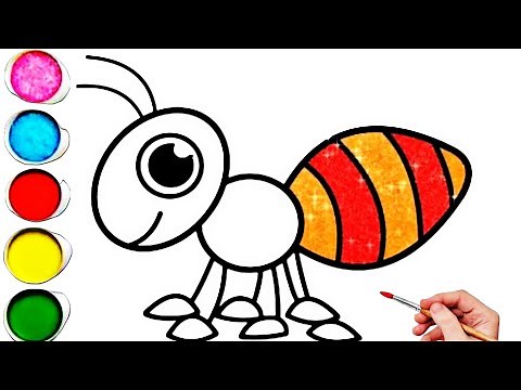 Cute Ant Drawing, Painting & Coloring For Kids and Toddlers_ Kids Art