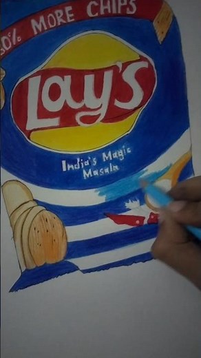 Realistic Lays Packet Drawing 😱 #Shorts