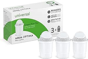 Aqua Optima Replacement for Brita® Water Filter, Pitchers and Dispensers, Mavea®, Up and Up, Great Value, Reduces Plastic, Exceptional Value, NSF Certified Pitcher Water Filter, Compact Size, 3 Count