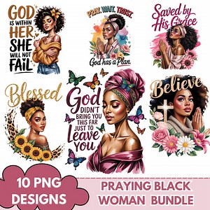 Black Girl Praying PNG: Melanin Woman Faith Clipart Perfect for Sublimation, Scrapbooking, T-shirt Printing, Journaling, Digital Download - Etsy
