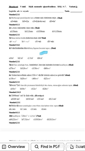 5ci sinif riyaziyyat ksq 7 Variant A. #keşfetteyiz #bsq #ksq #exam #keşfet #keşfetbeniöneçıkar