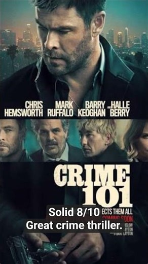 CRIME 101 #hollywood #hollywoodmovies #moviereview #february2026 #crimethriller #chrishemsworth