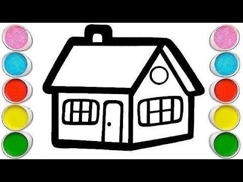 How to Draw house | Easy Drawing & Coloring for Kids & Toddlers | Let’s Draw Together