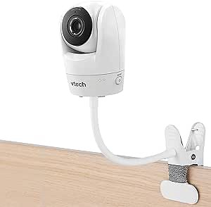 iTODOS Baby Monitor Mount Clip Compatible with Vtech Baby Monitor Vtech VM901 and VM919HD, 8inches Flexible Long Gooseneck Arm,Attach Your Baby Camera Wherever You Like Without Any Tools