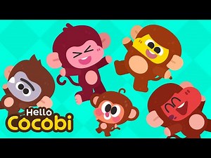 🐵Five Little Monkeys | Sing-along | Mother Goose | Nursery Rhymes | Kids Songs | Hello Cocobi