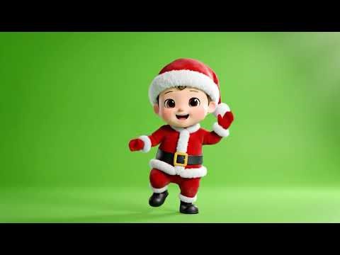 Cute Baby Santa Dancing Green Screen | 3D Cartoon Animation