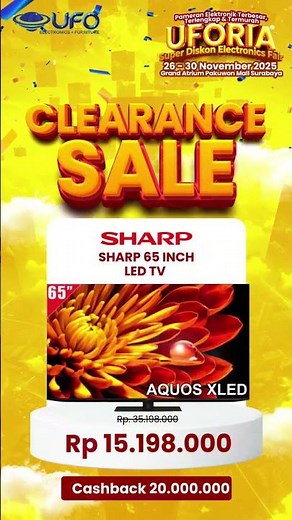 CLEARANCE SALE SHARP – UFORIA Super Diskon Electronics Fair!