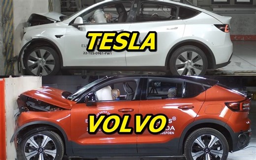特斯拉与沃尔沃碰撞测试 TESLA vs VOLVO Crash Test