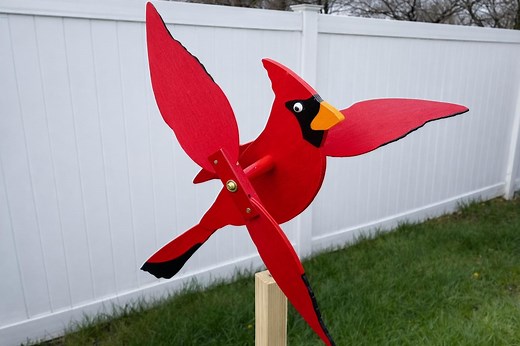 Cardinal Whirligig/windspinner Large 20" - Etsy