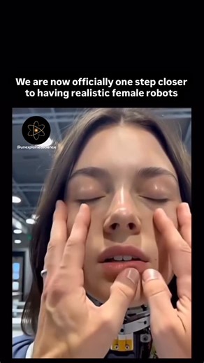 Unexplained Science ☢️ on Instagram: "Something is changing in robotics… and we’re seeing it with our own eyes. The new prototype presented by researchers shows a robot with a face so smooth and realistic that, when touched, it reacts almost like human skin. It’s not just appearance: it’s micro-expressions, textures, and movements that previously seemed impossible. 🫧 The material compresses, bounces, and responds to pressure with an unsettling naturalness, as if there were a real muscle beneath