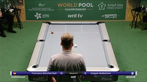 Casper Matikainen concedes after a desperate miss on the 9-ball - an admirable performance from the Finn at the World Pool Championship 👏 Francisco Sanchez Ruiz is into the final eight in Jeddah 🔥 #WNT #WorldPoolChampionship 🇸🇦 | Matchroom Pool