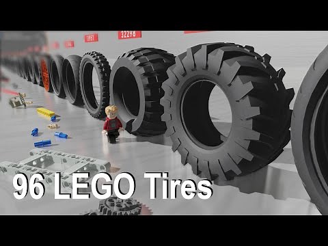96 Lego Tires size comparison walk around Lego Technic