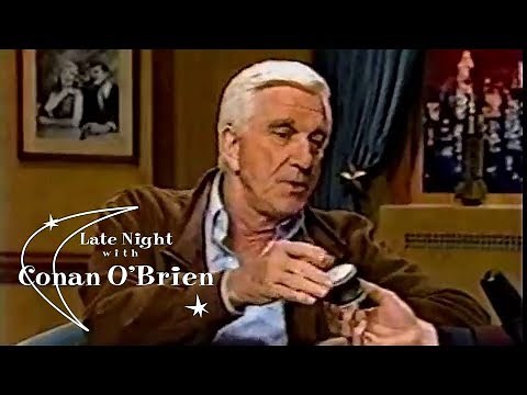 Leslie Nielsen gives a young Conan some sound advice (1993) Late Night Full Interview