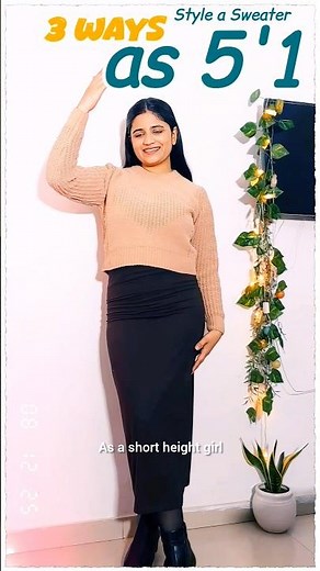 5'1 girl Winter dressing 💕Short girls outfit ideas | How to style sweater #styleguide #styleinspo