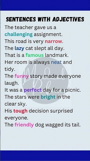 "Sentences with Adjectives: Boost Your English Grammar Skills"