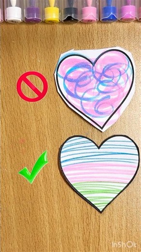❤️ Heart Coloring & Cutting | Right vs Wrong Challenge #shorts