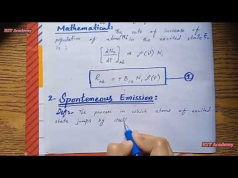 Absorption, Spontaneous & Stimulated Emission and its Rate Equations|Laser and Optics