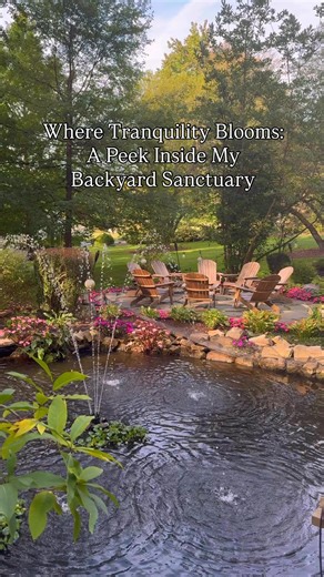 Step into serenity! In this quiet area of my hidden garden, the hostas, astilbes, sunpatiens in the prettiest pinks, and so much more are putting on an incredible show! The soothing soundtrack of the pond’s fountain creates the perfect backdrop for this peaceful escape with shubunkin and koi fish adding to the charm of one of my favorite garden spaces. Share this post with someone who needs a moment of race today and double-tap if this is your kind of paradise. 🌸 | BricksnBlooms