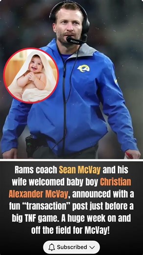 Sean McVay Welcomes Son! 👶#shorts #nfl #nflnews