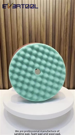 EVERTOOL 210mm Buffing Sponge Car Polisher Pads Fast Fit Waffle Black Soft Polish Head