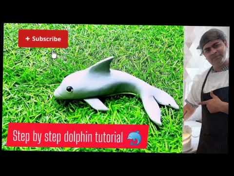 How to make Fondant Dolphin 🐬 || step-by-step dolphin tutorial 🐬| #youtubevideo #caketopper #cakeart
