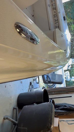 A quick look at this polished out Blue Wave with Undrdog Marine coating every inch of it! I love the way Blue Wave nonskid polishes out! | Friendly City Detail & Service