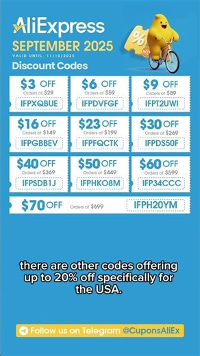 AliExpress September Coupons Global + Codes USA -20%