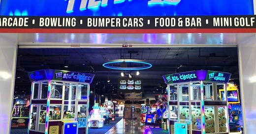 New bowling alley, entertainment center Tilted 10 opens inside Louisville mall