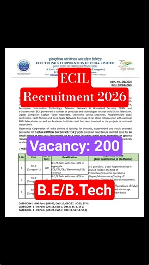 ECIL Technical Officer Notification 2026