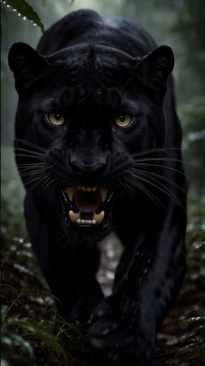 Rare Sight! Black Panther Emerging from the Shadows 🌑 #wildlife #animalshorts