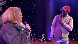 Last year Jennifer went viral on Instagram when she performed "Shoop" by Salt N Pepa: https://bit.ly/39es6m8 She returned to the Stardome last week to do Salt-N-Pepa's "None Of Your Business," but I couldn't get her to "Buss It" onstage!! What did you think about the group's Lifetime biopic?? Tickets to watch #ComedyKaraokeNight on Looped: http://bit.ly/2HJfYOK | Rickey Smiley