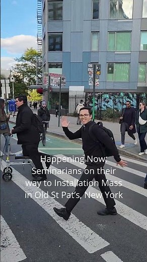 Happening Now: Seminarians on their way to Installation Mass in Old St Pat’s, New York