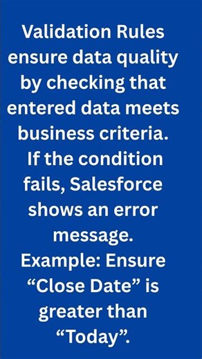 Salesforce Validation Rule Explained in 60 Seconds!#salesforce#shorts#Viral