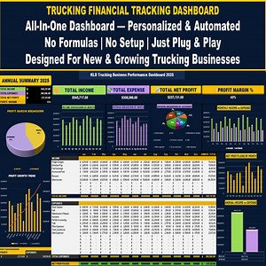 Trucking Business Financial Dashboard | Income Expense & Profit Tracker | Trucking KPI Spreadsheet - Etsy
