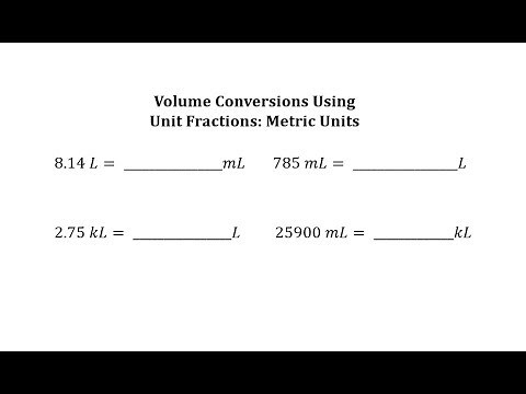 Common Metric Volume Conversions Using Unit Fractions