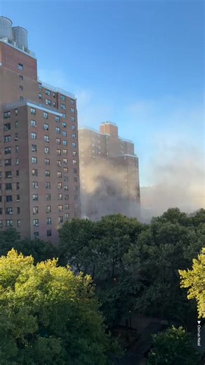 772K views · 1.6K reactions | Video captured the moment a ventilation shaft of a high-rise building in The Bronx collapsed on Wednesday. The falling bricks buried a sidewalk, and all residents escaped unharmed. Officials say an explosion in the boiler room likely triggered the collapse. : Osirus Neal | Today Show | Facebook