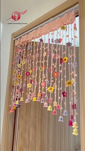 Crochet flowers curtain #crochet #diy